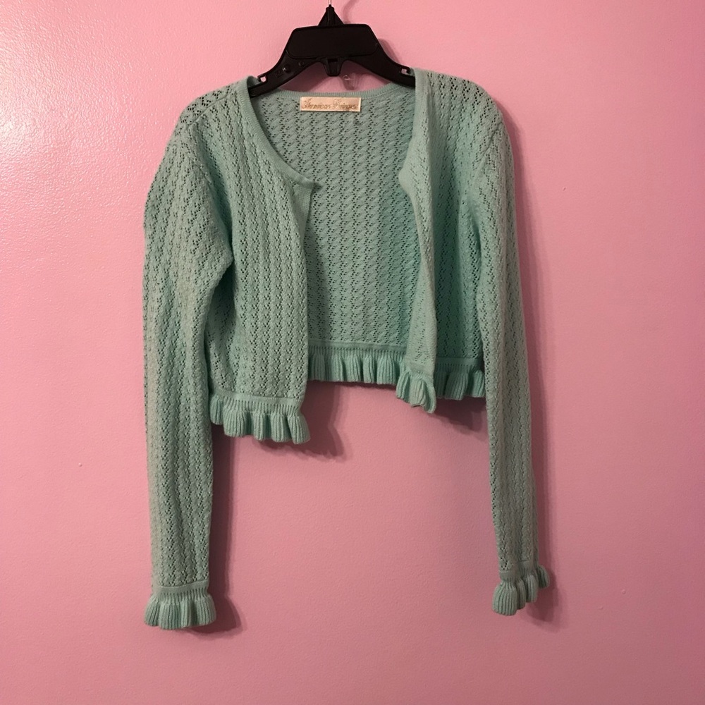 American Princess robins egg blue kids Cardigan size 6X